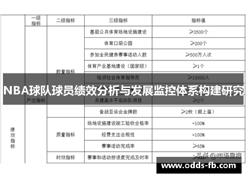 NBA球队球员绩效分析与发展监控体系构建研究