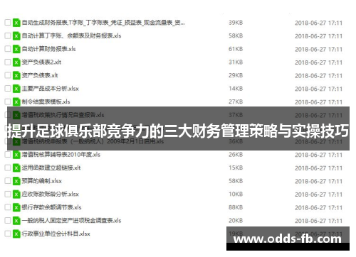 提升足球俱乐部竞争力的三大财务管理策略与实操技巧